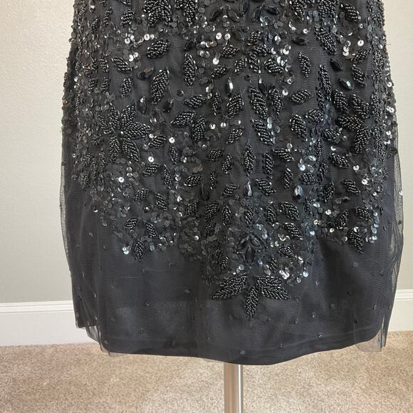 Adrianna Papell Sequined Mini Sheath Cocktail Dress Black Size 8 Sleeveless - Picture 7 of 11